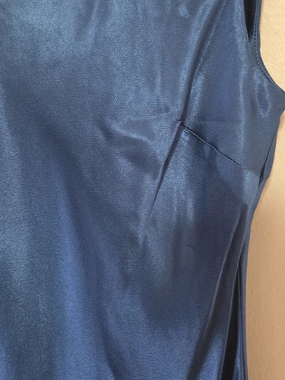 Dynamite Blue Satin Sleeveless Midi Dress - Picture 5 of 8